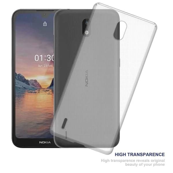 Transparent stötsäker silikonfodral för Nokia 1.3 Vit