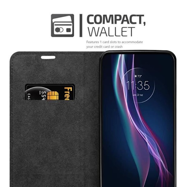 Fodral till Motorola ONE FUSION+ i NIGHT BLACK Cadorabo Cover Protection magnetisk stängning