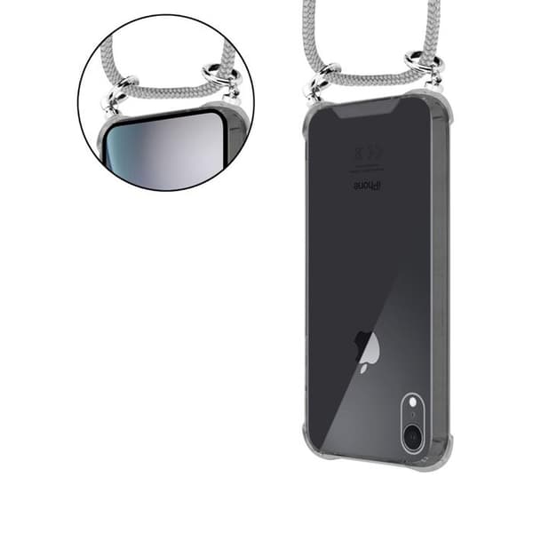 iPhone XR-fodral med axelrem i SILVERGRÅ med justerbar snodd Grå