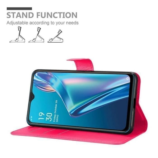 Coque - CADORABO - Oppo A12 - Rosé - Syntetisk - Bokstöd funktion Rosa