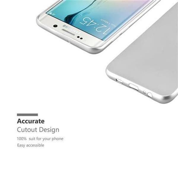 Skyddsfodral för Samsung Galaxy S6 EDGE PLUS Skyddsfodral i MATTSILVER Metallic Design Grå