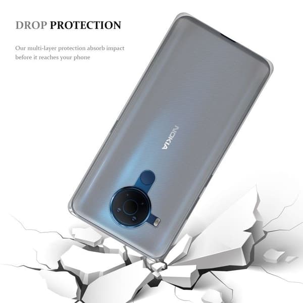 Transparent stötsäker silikonfodral för Nokia 5.4 Vit