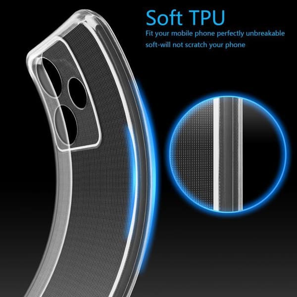 Transparent stötsäker silikonfodral för Xiaomi Poco F6 Vit