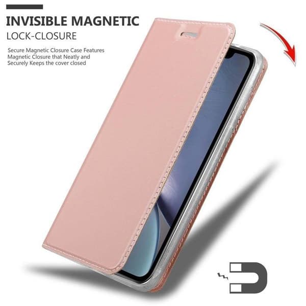 Flip-fodral för iPhone XR Plånbok i KLASSISK ROSÉ Guld Stötsäker Ros
