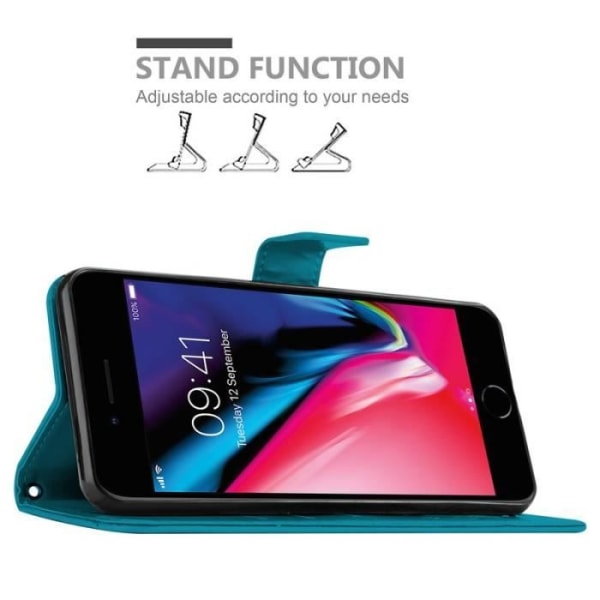 Cadorabo Fodral för Apple iPhone 8 PLUS / 7 PLUS / 7S PLUS i blått - blommönster Blå