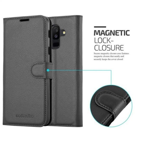 Cadorabo Fodral för Samsung Galaxy A6 PLUS 2018 i JET BLACK