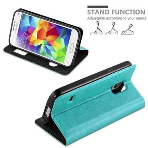 Cadorabo Samsung Galaxy S5 / S5 NEO TURQUOISE MINT VIEW Fodral Fodral Fodral Fodral Magnetskydd stöder Stativfönster