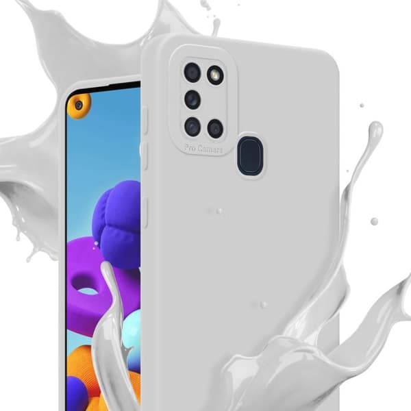 Skyddsfodral för Samsung Galaxy A21s i FLUID VIT Stötsäker Vit