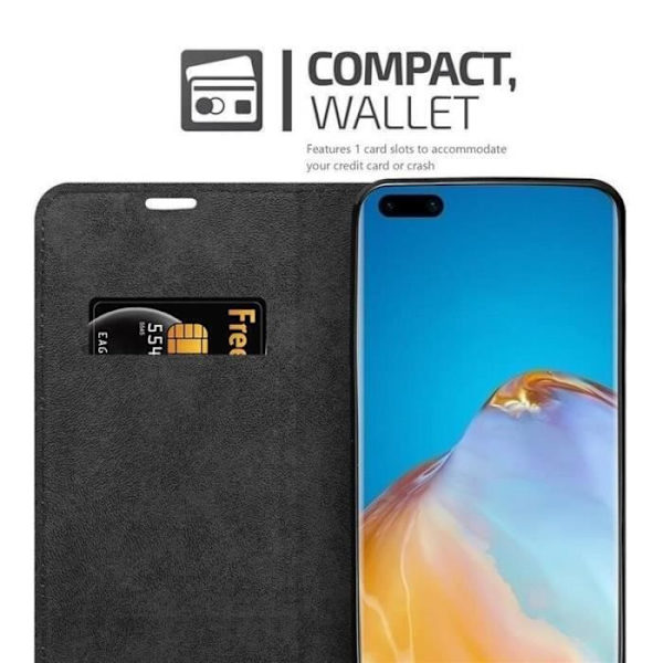 Coque - CADORABO - Huawei P40 PRO - Syntetiskt läder - Magnetisk stängning - Ställfunktion Grön