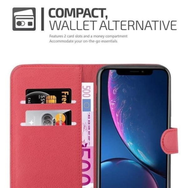 Cadorabo fodral till Apple iPhone XR - i rött - Bokställsfunktion
