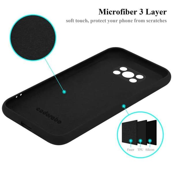Skyddande stötsäker skal för Xiaomi POCO X3 NFC i LIQUID BLACK Svart