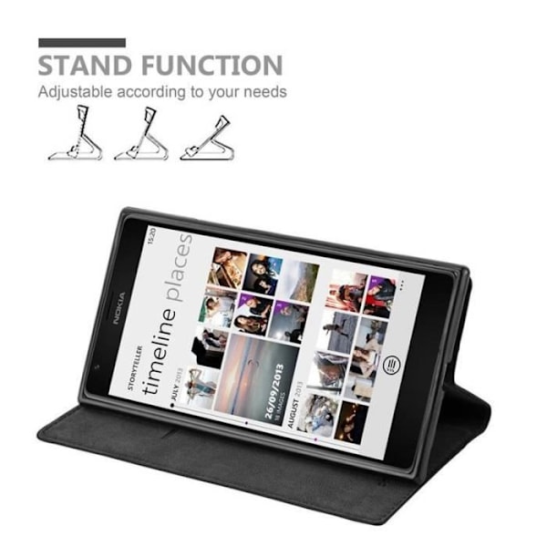 Nokia Lumia 1520 Fodral i NIGHT BLACK från Cadorabo (INVISIBLE MAGNETIC CLOSURE Design) Helt skyddsfodral med flipskydd