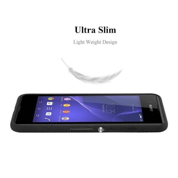 Coque - CADORABO - Sony Xperia E3 - Silikon TPU - Stötskydd - Tunn och lätt design Frost Svart