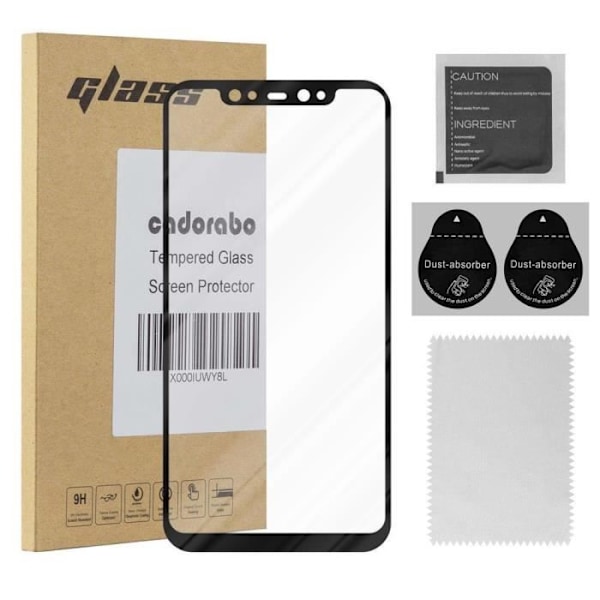 Skyddsfilm - CADORABO - Xiaomi Mi 8 - Härdat glas - Full täckning - Reptålig TRANSP, SVART