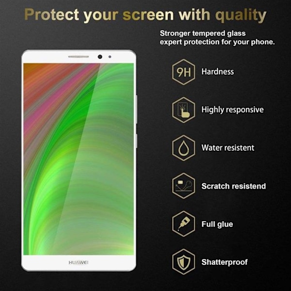 3-pack härdat glas för Huawei MATE 8, skyddsfilm i TRANSPARENT med vitt härdat glas Vit