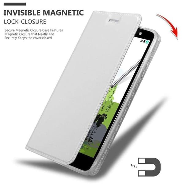 Fodral med lock för LG STYLUS 2 Plånbok i KLASSISK SILVER Stötsäker Grå