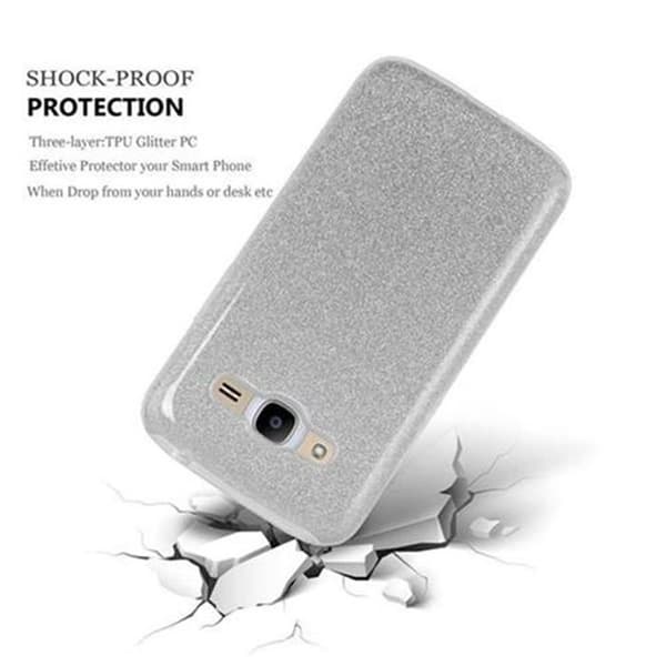 Skydd för Samsung Galaxy J2 2016 STJÄRNSTÖV SILVER Glittrande Pärlor Grå