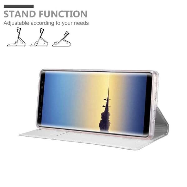 Flipfodral för Samsung Galaxy NOTE 8 Etui i KLASSISK SILVER Plånbok Stötsäker Grå
