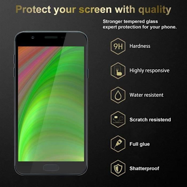 Cadorabo 3x härdat glas för Samsung Galaxy J3 2018 i TRANSPARENT med VIT - Paket med 3 skärmskydd med skydd Transparent, vit
