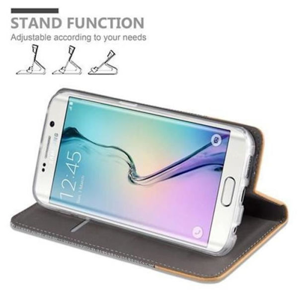 Cadorabo Fodral till Samsung Galaxy S6 EDGE i LJUSGRÅBRUNT