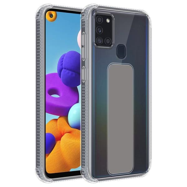 Skydd för Samsung Galaxy A21s GRÅ med stöd och ställfunktion Grå
