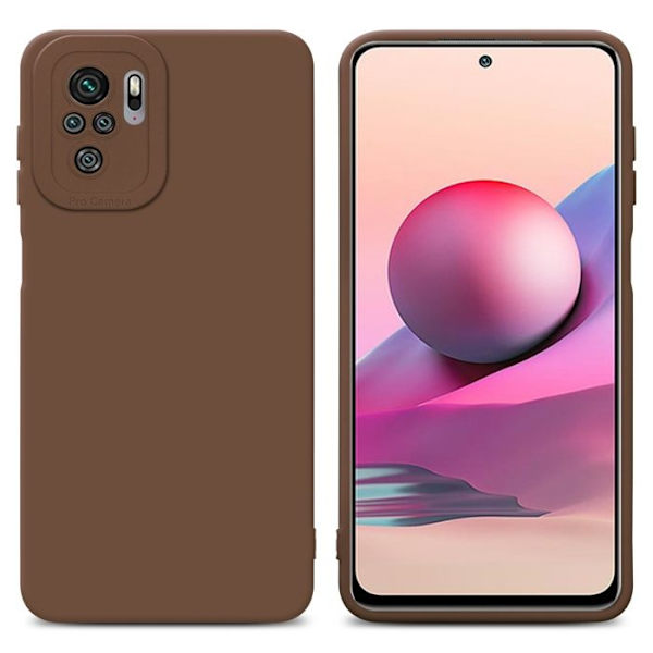 Fodral till Xiaomi RedMi NOTE 10 4G / RedMi NOTE 10S i FLUID BROWN Fodralskydd i flexibelt TPU silikonskydd kastanj