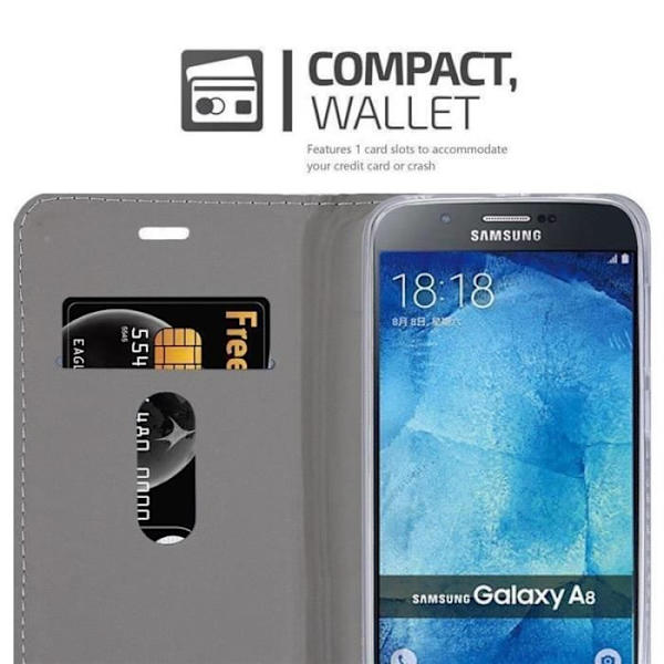 Coque portefeuille - CADORABO - Samsung Galaxy A8 2015 - Similicuir - Design Jeans - Magnetisk Stängning Blå