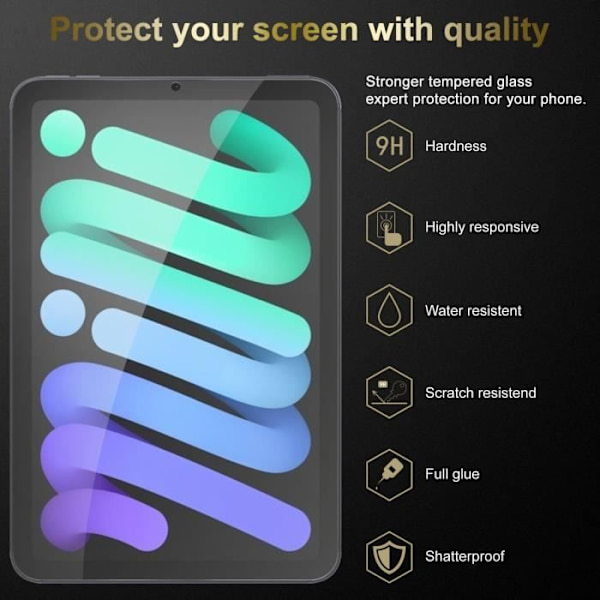 Härdat glas - CADORABO - iPad MINI 6 - Anti-repor - Antistatisk - Laserskärning
