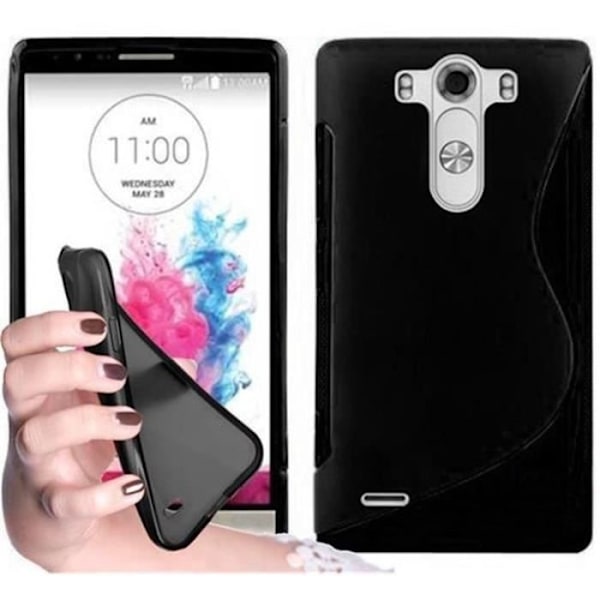 LG G3-fodral i JET BLACK från Cadorabo (Design -S-) Ultratunt mjukt silikon TPU-gelöverdrag med antichock - skyddsöverdrag