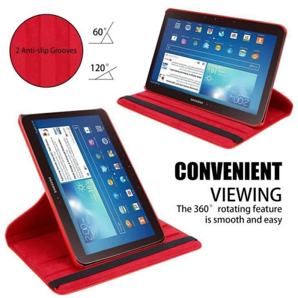 Cadorabo Fodral till Samsung Galaxy Tab 3 (10,1" Zoll) P5200 i rött - UTAN automatisk väckning