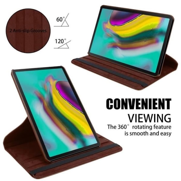 Skyddsfodral - Cadorabo - Samsung Galaxy Tab S5e - Brun - Integrerat stativ - Syntetisk läder kastanj