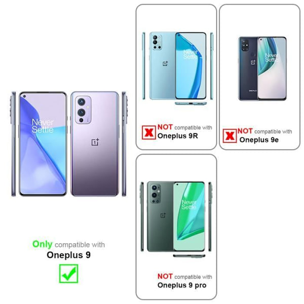 Coque - CADORABO - OnePlus 9 - Design Clear View - Silver - 360-graders skydd Pengar
