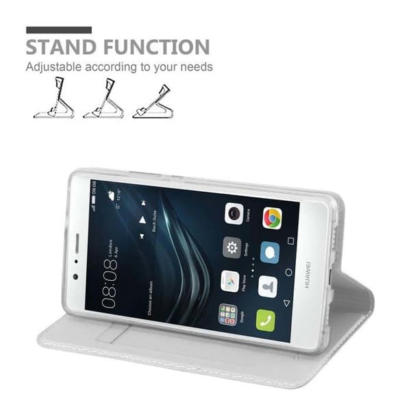 Flipfodral för Huawei P9 LITE 2016 / G9 LITE Etui i CLASSY SILVER Plånbok Stötsäker Grå