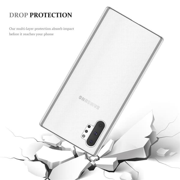 Transparent stötsäker silikonfodral för Samsung Galaxy NOTE 10 PLUS Vit