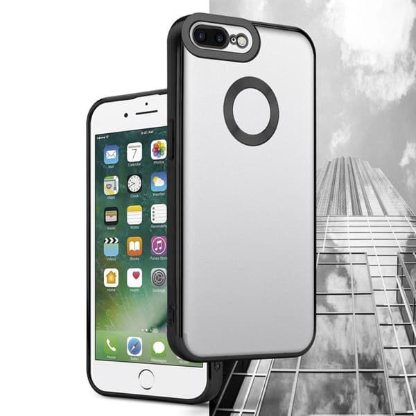 Transparent skal för iPhone 7 PLUS / 7S PLUS / 8 PLUS - Svart Stötskydd Chrome Design Vit