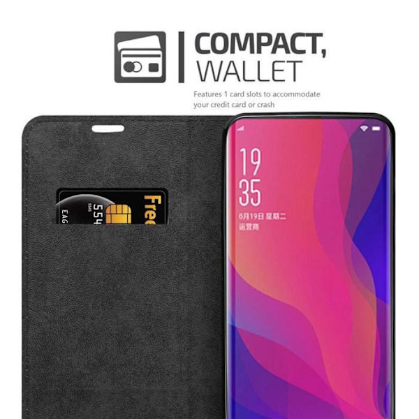 Skydd för Oppo FIND X - CADORABO - Mörkbrun - Bokfodral - Magnetstängning - Mjuk KAFFEBRUNT