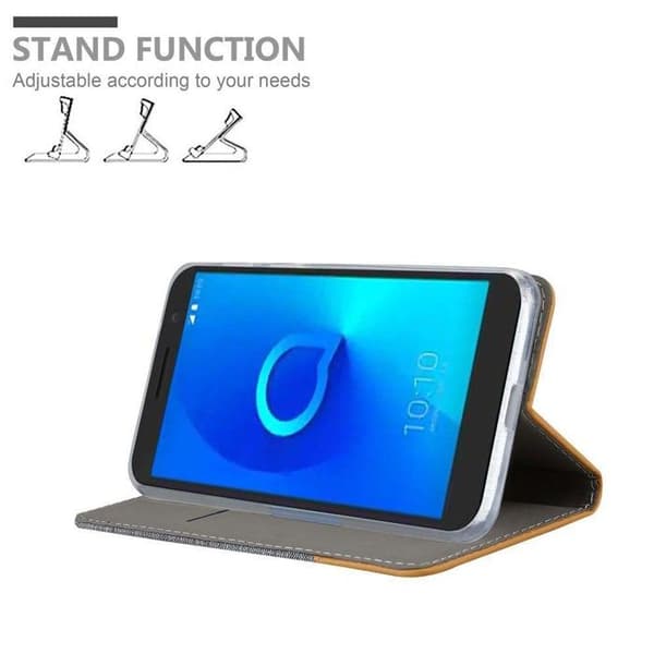 Fodral för Alcatel 3 2018 Skydd i LJUST GRÅTT BRUNT Etui Case Grå