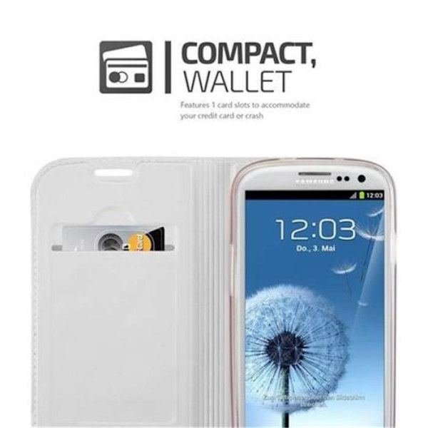 Samsung Galaxy S3 - S3 NEO Fodral i KLASSIGT SILVER från Cadorabo (METALLIC MATT Design) Helt skyddsfodral med flipflik