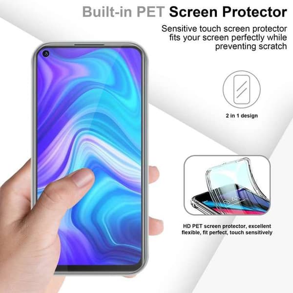 Transparent skal för Xiaomi RedMi NOTE 9 Heltäckande skydd Vit