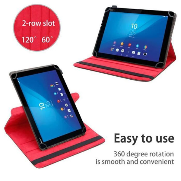Tablettfodral - CADORABO - Sony Xperia Tablet Z4 - Imiterat läder - 360° skydd - Integrerat stöd Brun