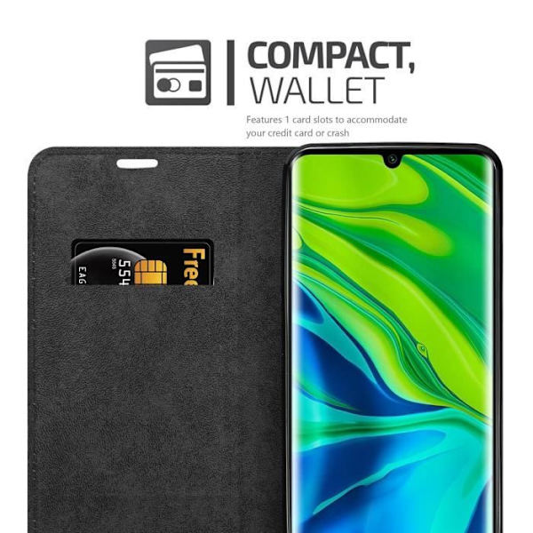 Mobilskal - CADORABO - Xiaomi Mi NOTE 10 - Kaffeebrun - Syntetiskt läder - Magnetisk stängning kaffe brunt