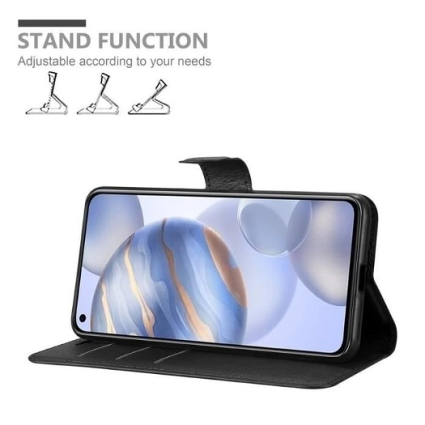 Honor 30 Fodral - CADORABO - Konstläder - Stativfunktion - 3 kortfack - Svart Svart