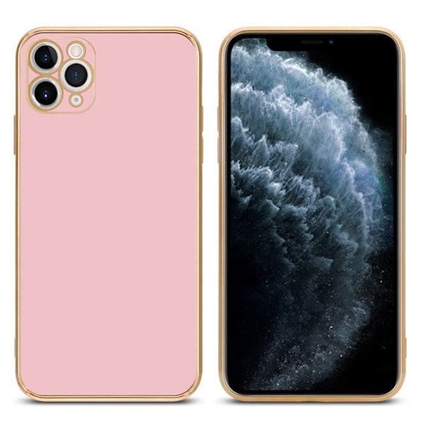 Fodral till Apple iPhone 12 PRO MAX Fodral i glänsande rosé - guld Fodral Silikon TPU och kameraskydd Rosa