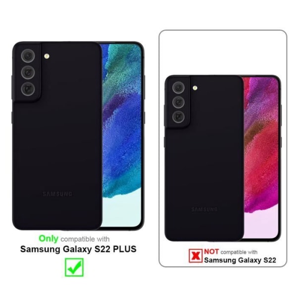 Cadorabo 3x helskärmsskydd för Samsung Galaxy S22 PLUS i TRANSPARENT med SVART härdat härdat skärmglas