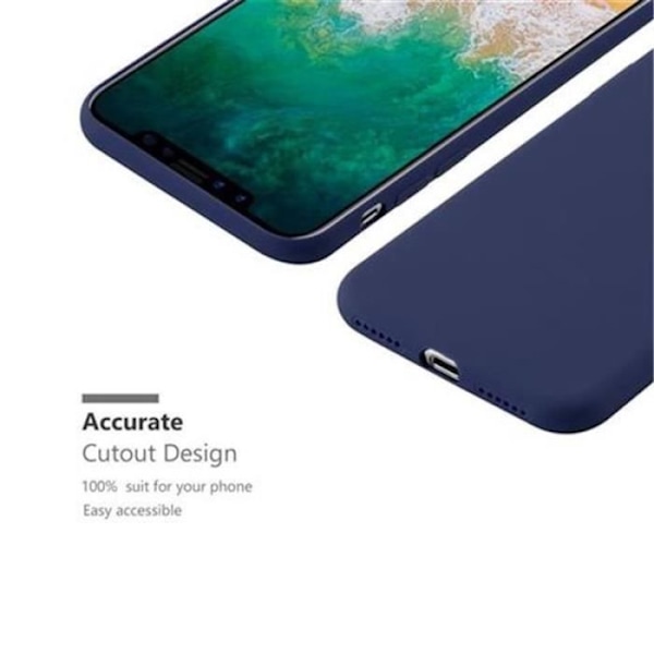 Fodral till Apple iPhone X - CADORABO - Godisdesign - Mjuk silikon - Anti-chock - Mörkblå Mörkblå