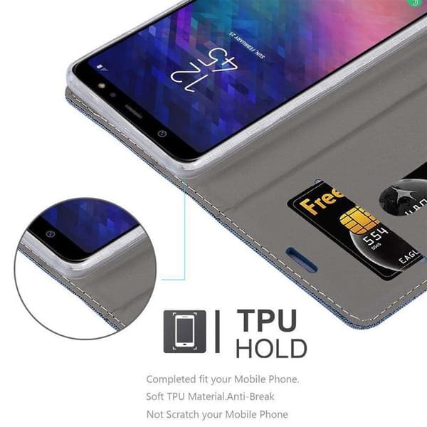 Skyddsfodral för Samsung Galaxy A6 PLUS 2018 i BLÅ SVART Etui Case Skydd