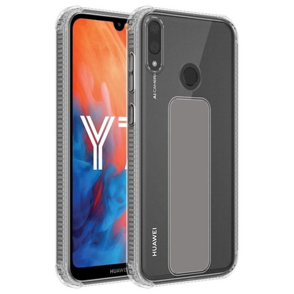 Coque för Huawei Y7 2019 / Y7 PRIME 2019 Etui i GRÅ Hölster Cover Case i flexibel TPU-silikon med ställ och funktion för stativ Grå