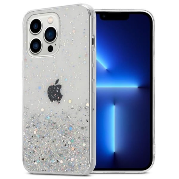 Coque - CADORABO - Apple iPhone 13 PRO - Transparent med Glitter - Ultra tunn - Silikon TPU Transparent med glitter