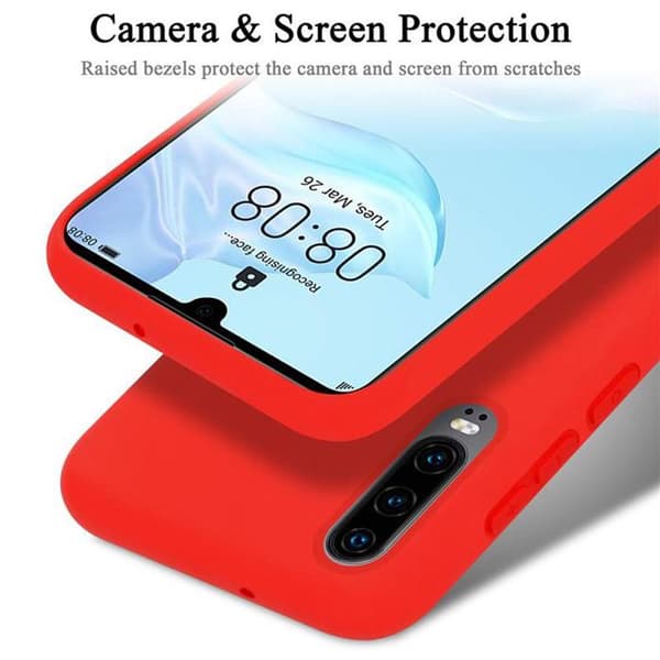 Skyddande stötsäker skal för Huawei P30 i LIQUID RED Röd