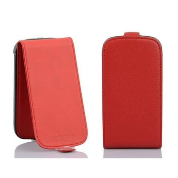 Coque - Cadorabo - Galaxy S4 Mini - Syntetisk läder - Körsbärsröd - Flip-design Röd körsbär